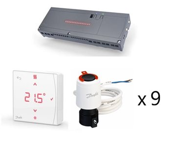 Danfoss Icon 2, basic trådløs gulvvarmestyring pakke - 9 kredse